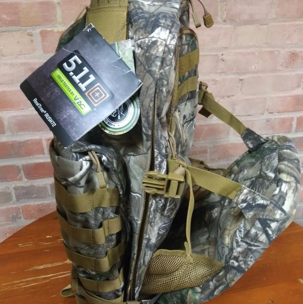 5.11 Tactical Camo Backpack with Olive/Tan MOLLE Straps - Picture 4 of 8